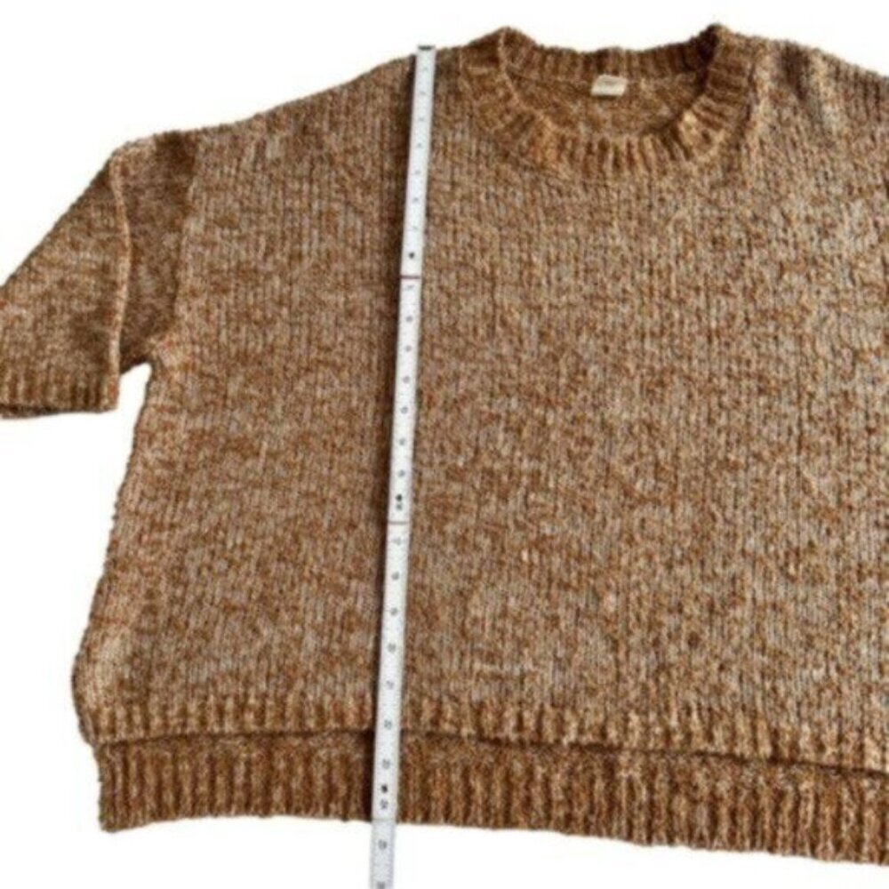 Sun & Shadow | Carmel Brown & Cream Boxy Sweater Size Large - Picture 7 of 8